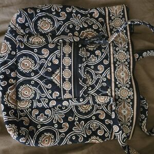 Embroidered Black and Brown Tote Bag